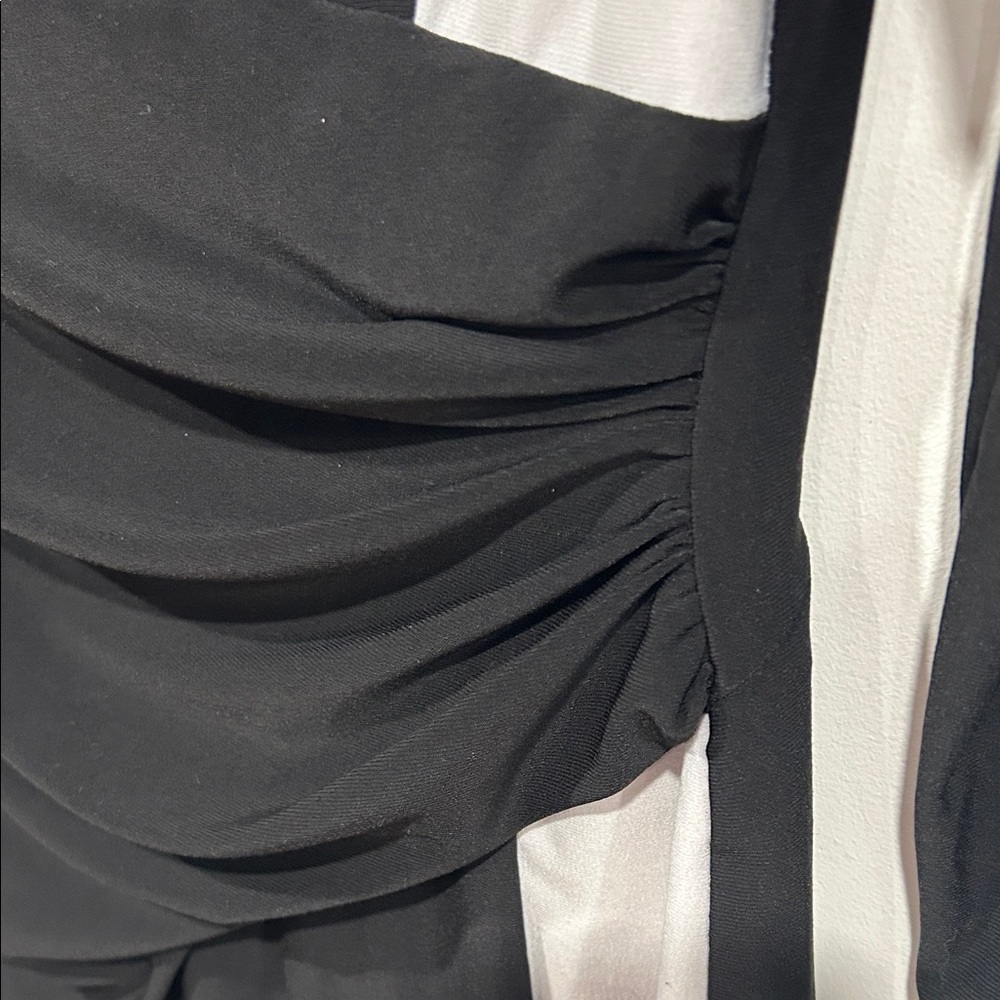 Lauren Ralph Lauren Black and Cream Long Sleeve Dress - Picture 3 of 11